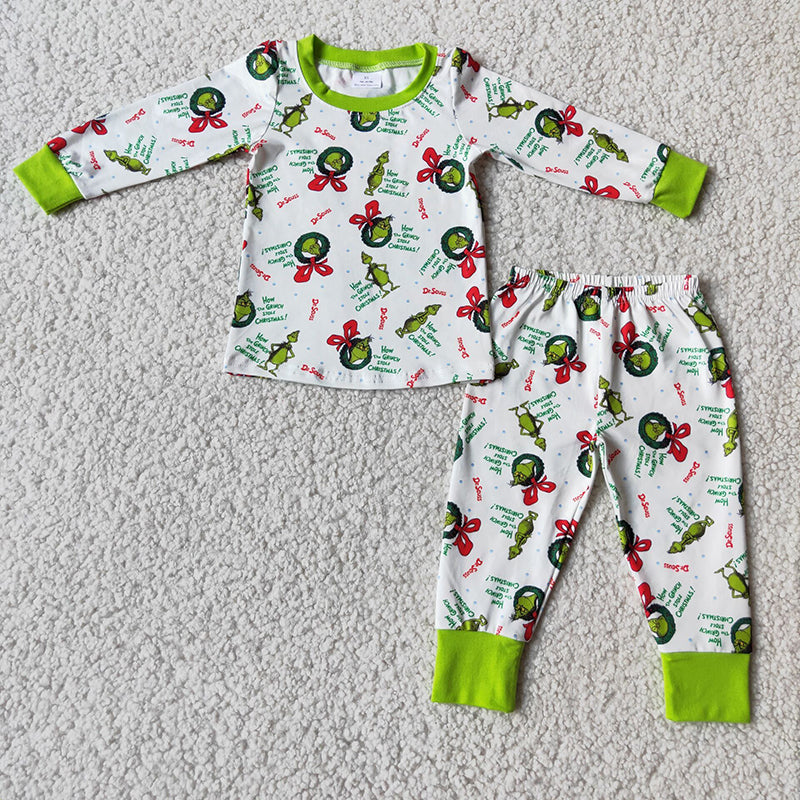 Boys Christmas grin pajamas