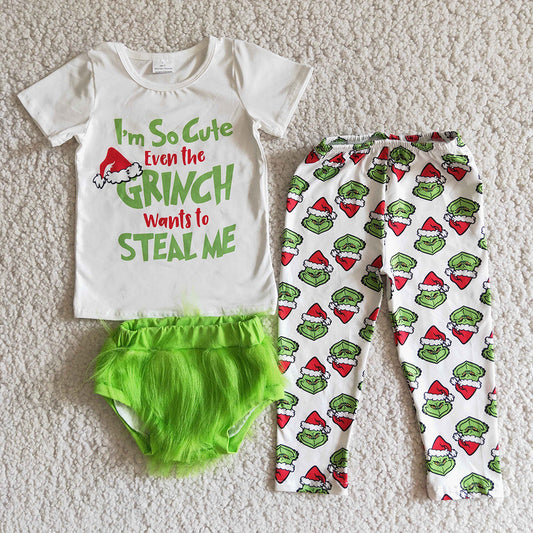 Christmas Girls 3pcs green sets