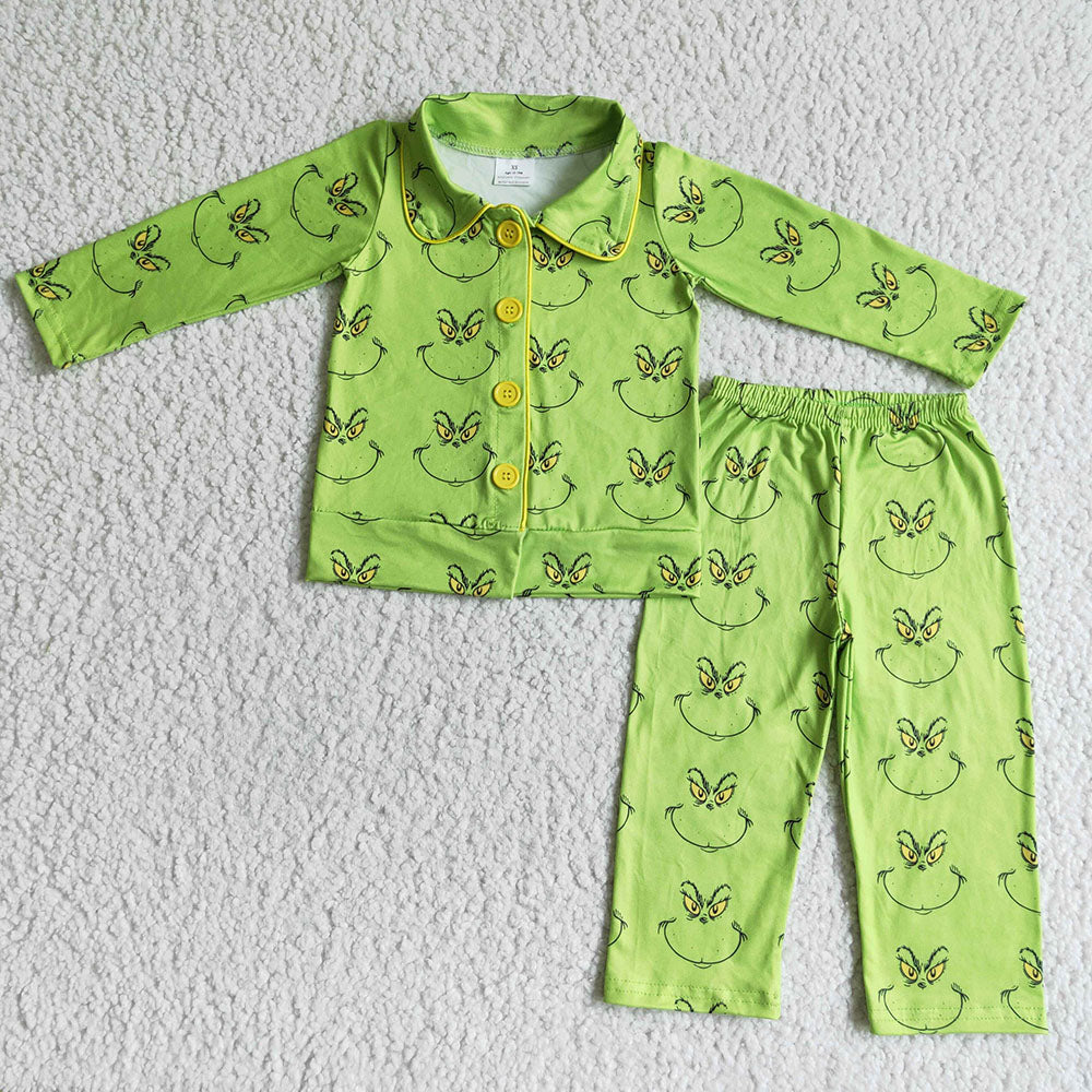 Smile face Baby kids boys Christmas pajamas sets