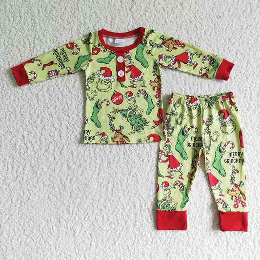 Christmas baby boys candy holiday pajamas clothes sets