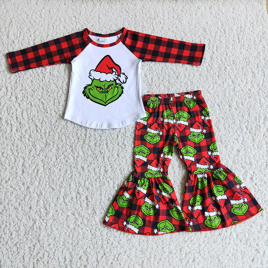 Grin plaid Christmas bell set