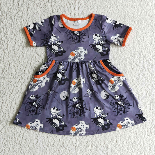 Baby girls Halloween ghost knee length dresses