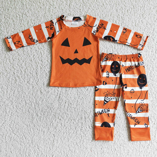Baby boys halloween face long sleeve pajamas