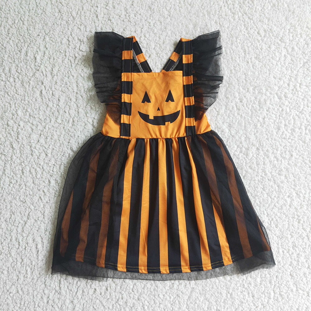 Baby girls Halloween face tutu knee length dresses