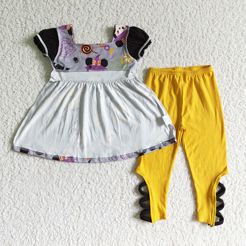 Baby girls Halloween cartoon cross legging clothes sets