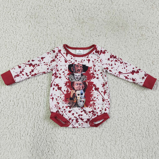 Baby girls Halloween white red dots rompers