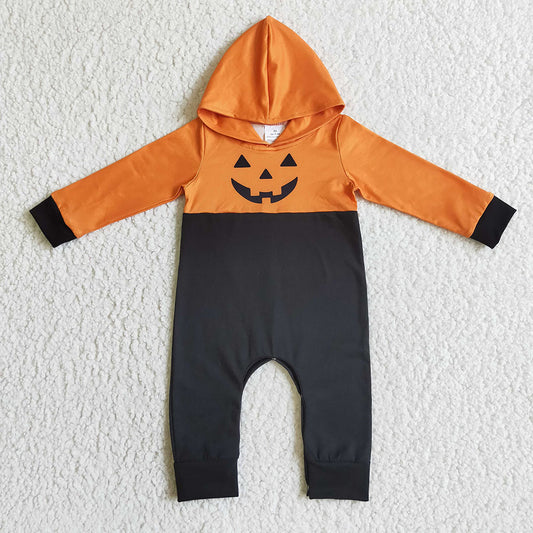 Baby boys Halloween face hoodie rompers