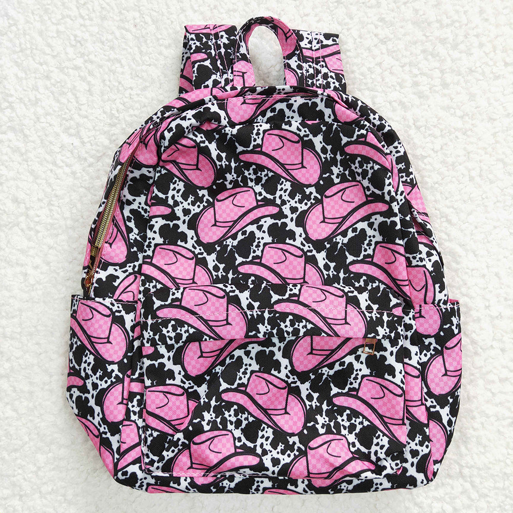 Baby Kids Children Western Hats Cow Prints Back Bags