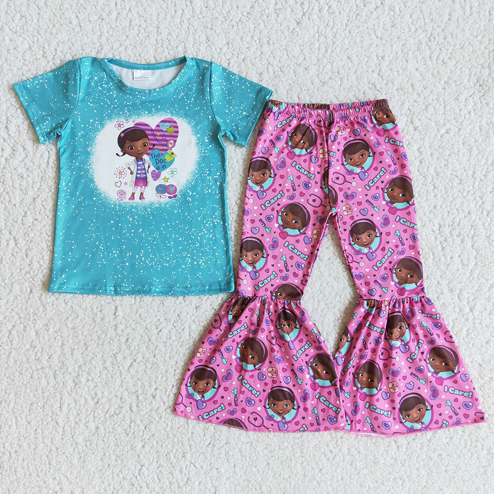 Baby Girls ballon pink blue bell pants sets