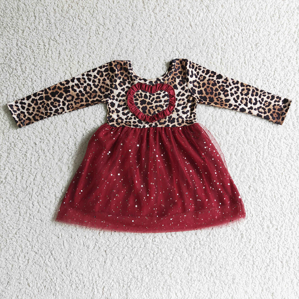 Baby girls Leopard heart tutu dresses