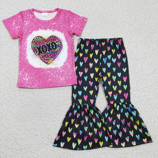 Baby Girls Valentines Hearts Bell Pants clothes sets