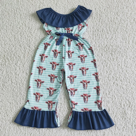 Baby girls summer cow jumpsuits rompers