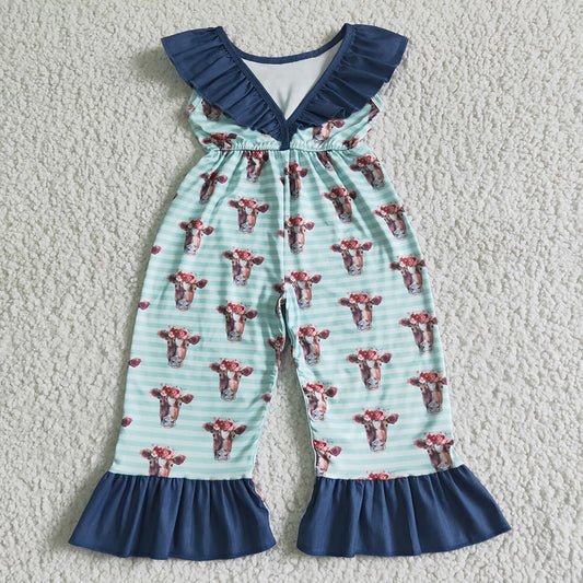 Baby girls summer cow jumpsuits rompers