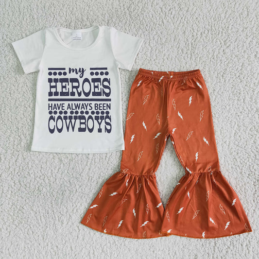 Baby Girls Heros cowboys bell pants clothing western outfits sets