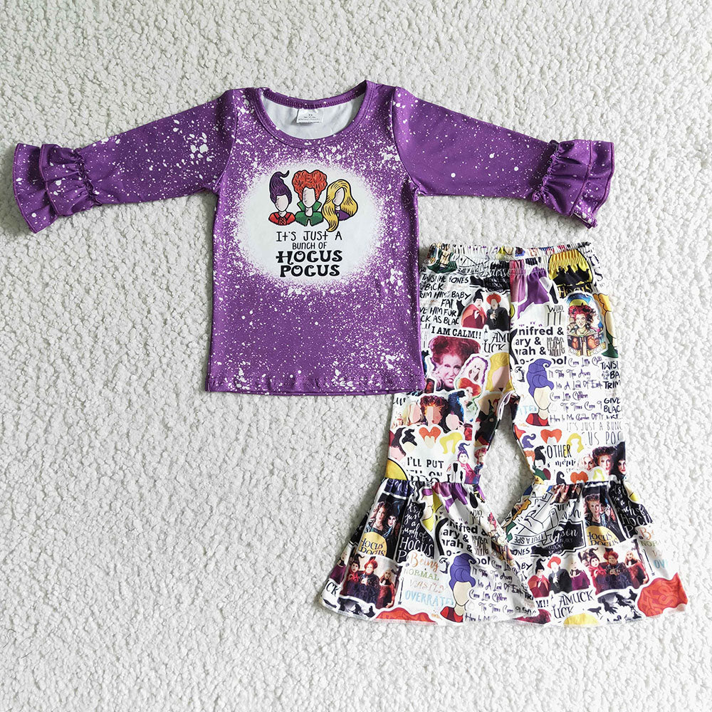 Baby Girls Halloween purple witches clothes sets