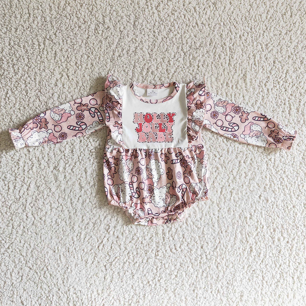 Baby girls Christmas pink rompers