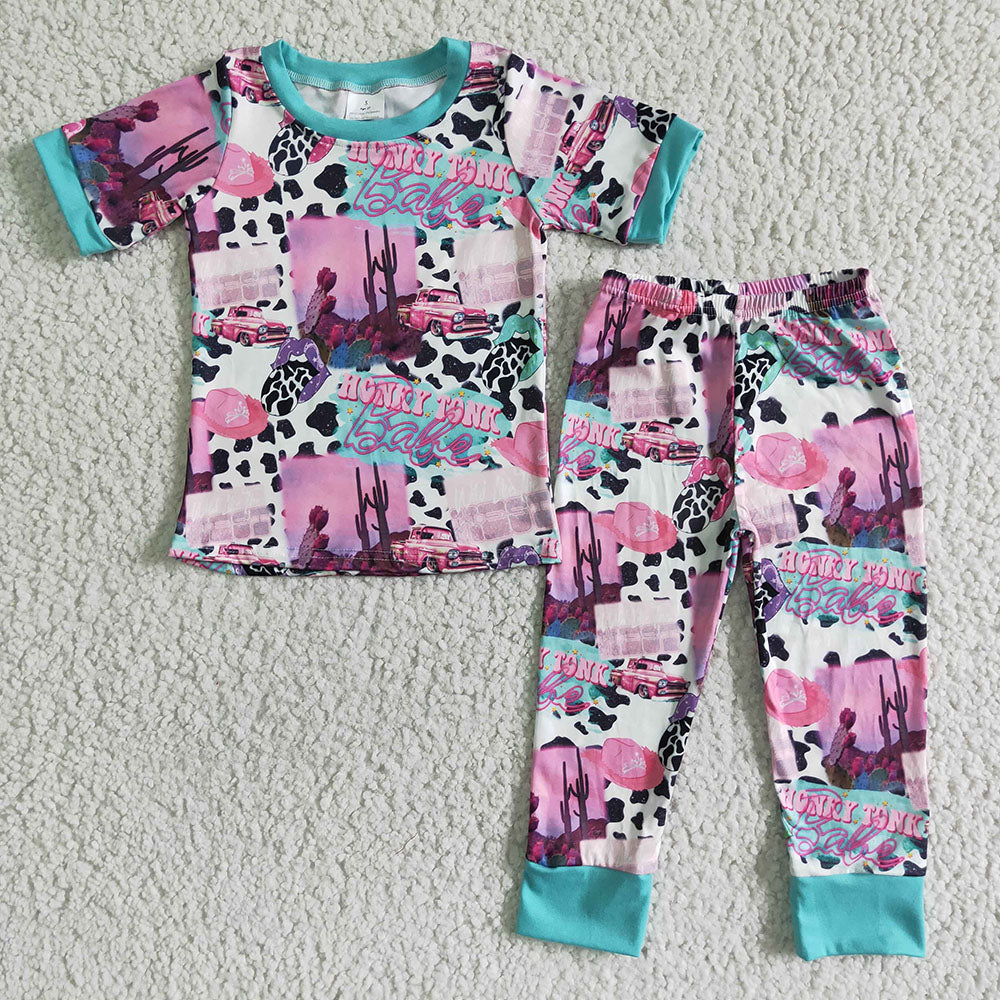 Children Kids Fashion Loepard pajamas Sleepwear Suits