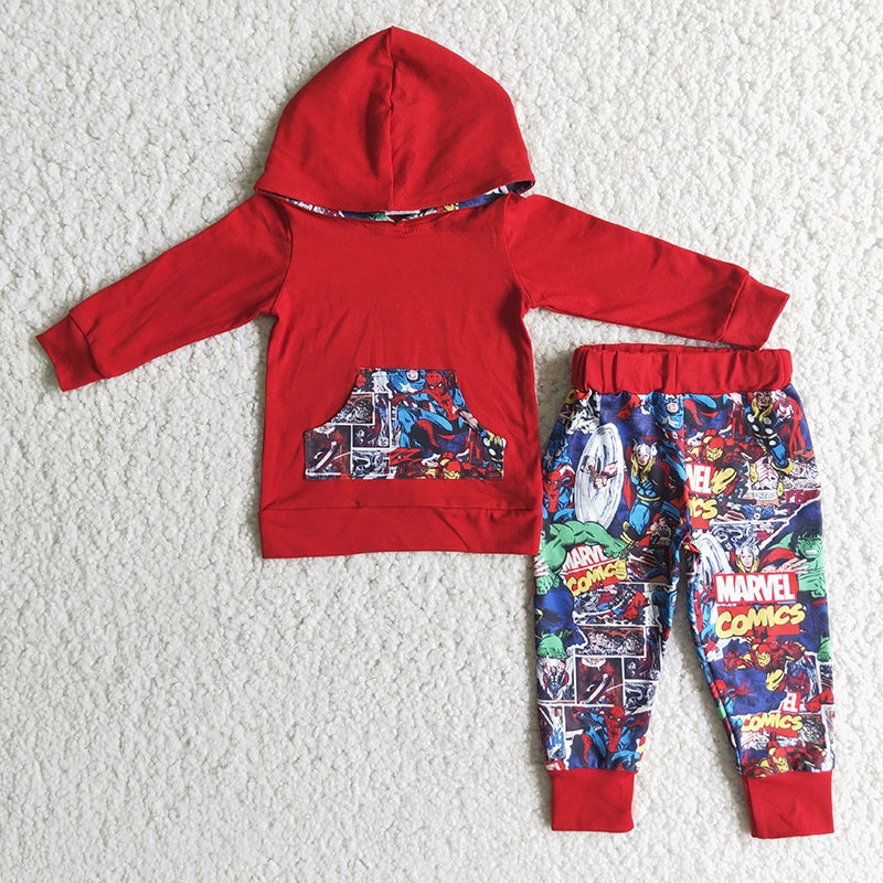 Baby boys red hoodie sets