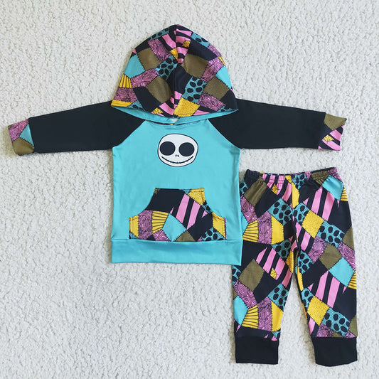 Baby Boys Hooded Patchwork Halloween fall sets
