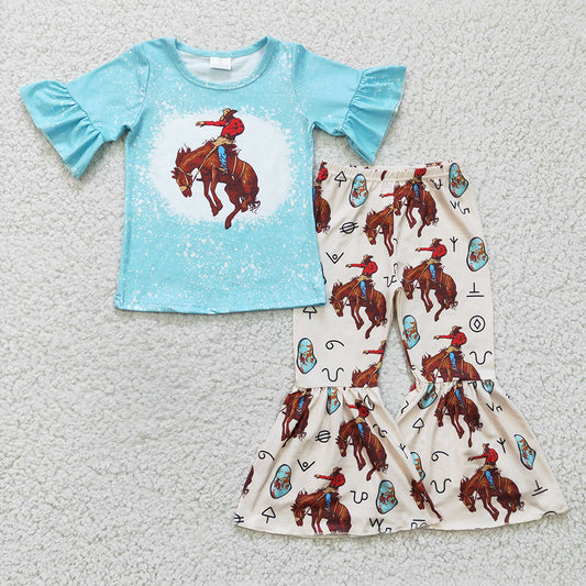 Baby Girls Horse Western Bell Pants sets