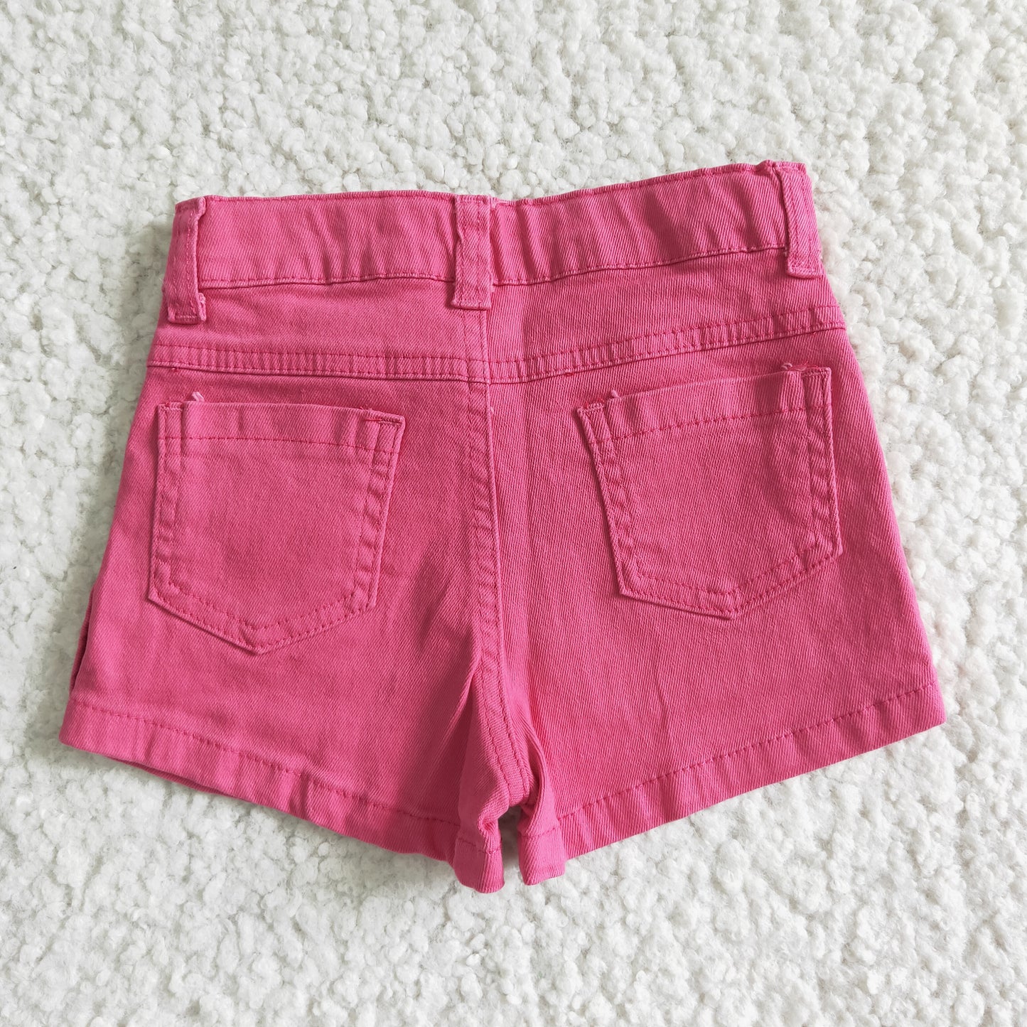 Baby Girls hotpink ruffle denim summer shorts