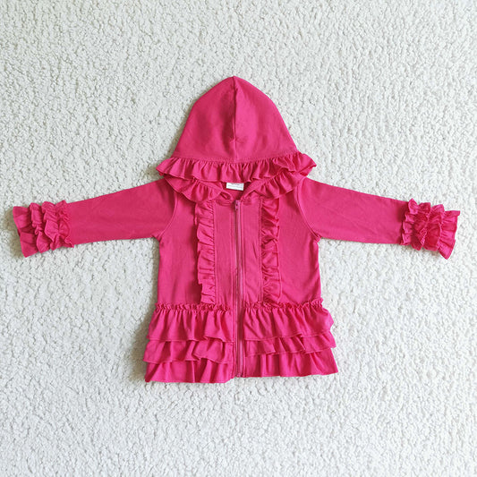 Baby girls ruffle hotpink jackets cardigans