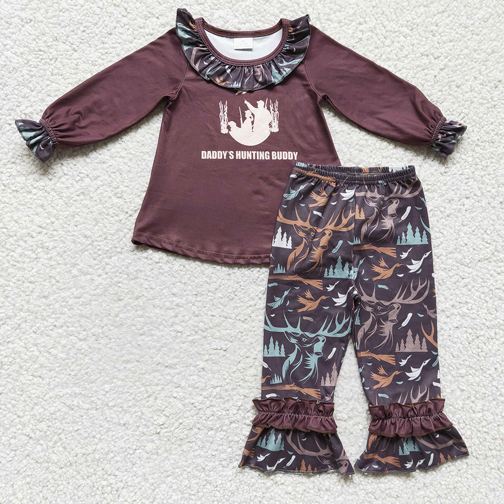 Baby Girls hunting ruffle pants sets