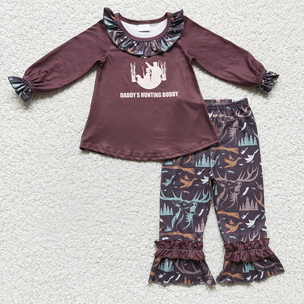 Baby Girls hunting ruffle pants sets