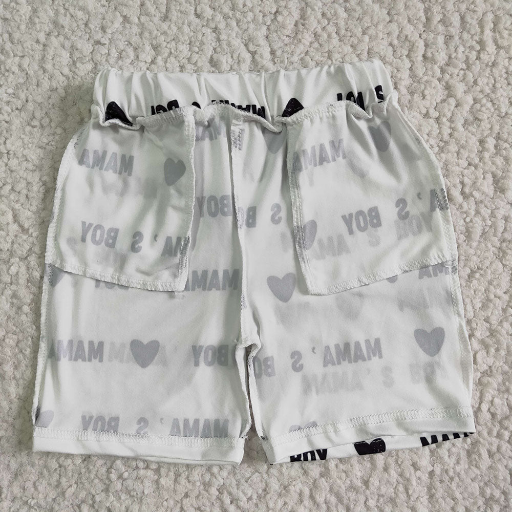 Baby mama's boy heart summer tie shorts