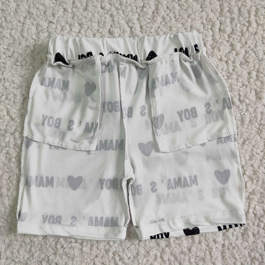 Baby mama's boy heart summer tie shorts