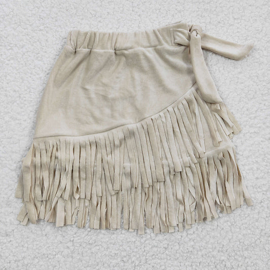 Baby Girls Thick fabric Light Grey Tassel Ruffle Skirts