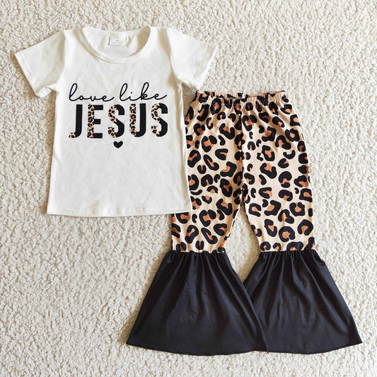 Baby girls Jesus Leopard Bell pants clothes sets