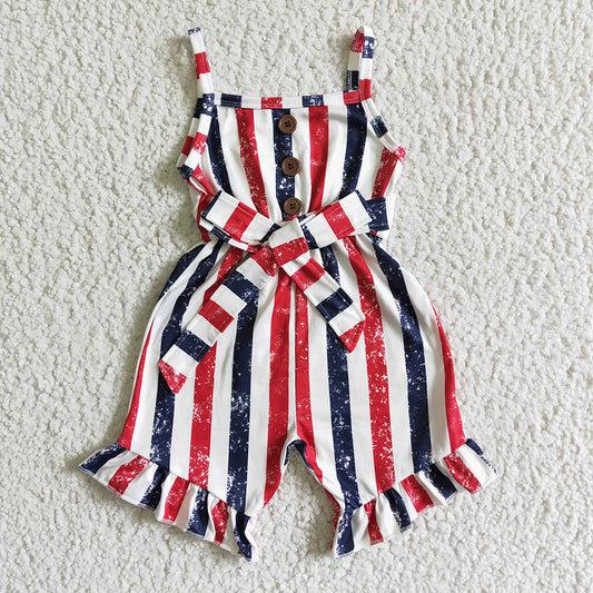 Baby girls 4th of July stripe Jumpsuits