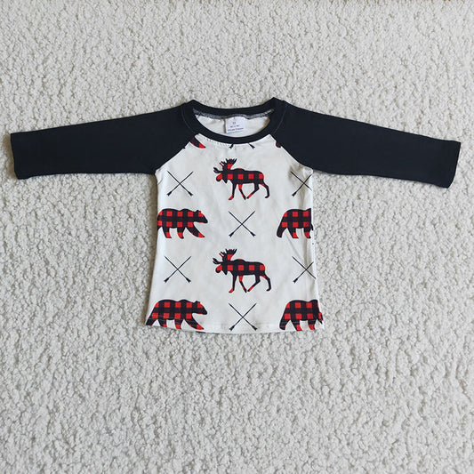 Boys Christmas moose shirt