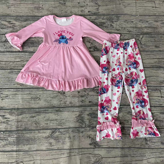 Cartoon Valentines pink pants sets