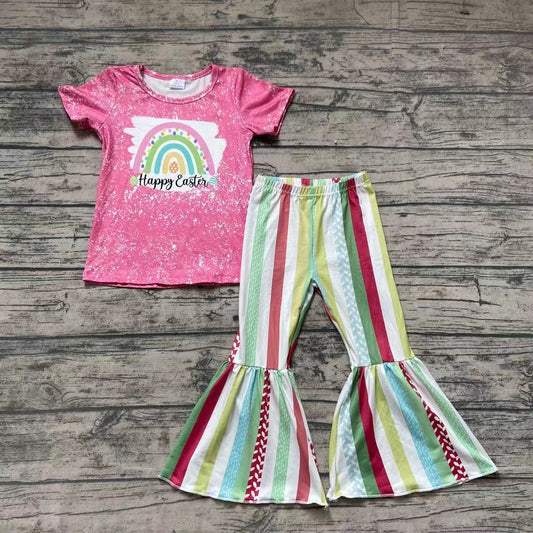 Easter Rainbow bell bottom pants sets