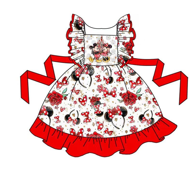 Baby girls mouse cartoon headband dresses