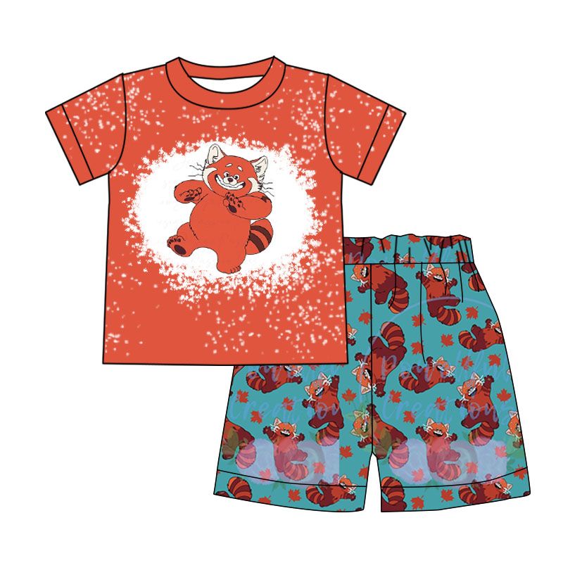 Baby boy cartoon red shorts sets