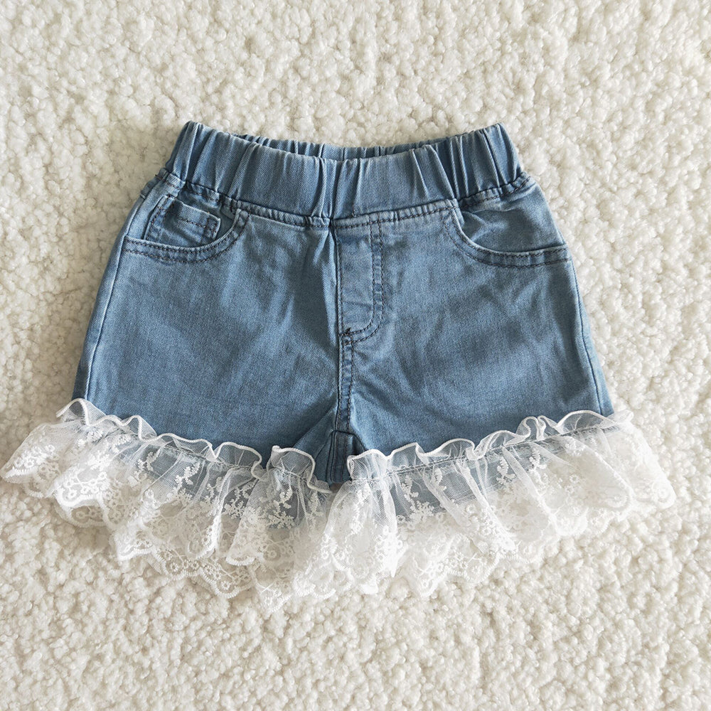 Baby Girls lace denim shorts