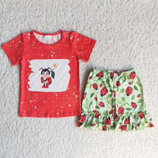 Ladybug red T-shirt Shorts sets