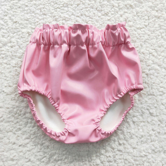 Baby Girls Pink Leather Summer Bummies Bottoms