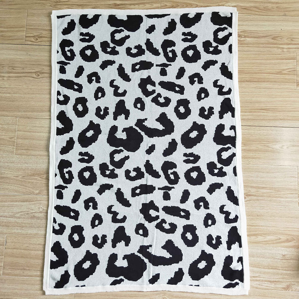 Baby girls leopard woolen thick blankets