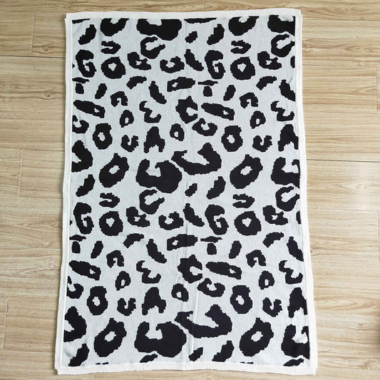 Baby girls leopard woolen thick blankets