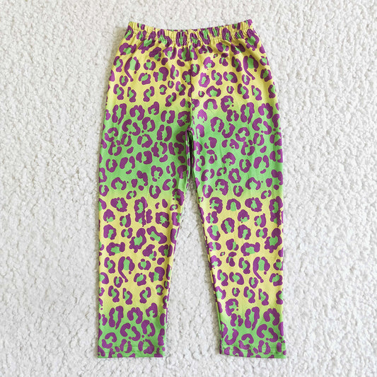 Baby Girls green yellow leopard colorful legging