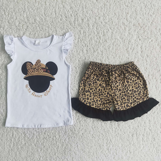 Cartoon character leopard Shorts sets