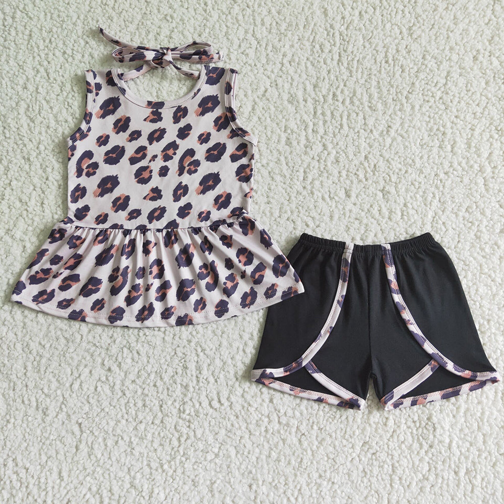 Baby girls Leopard summer shorts sets