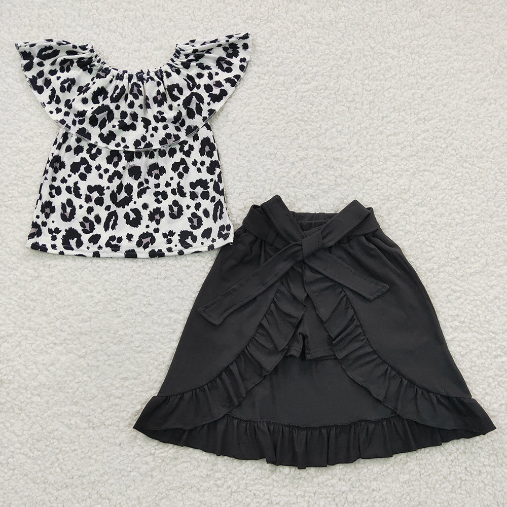 Baby Girls Leopard Top Skirts Shorts Clothes Sets