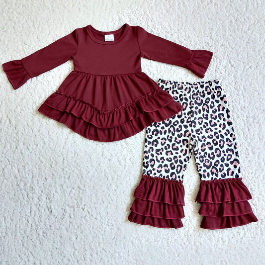 Maroon Leopard hi-low sets