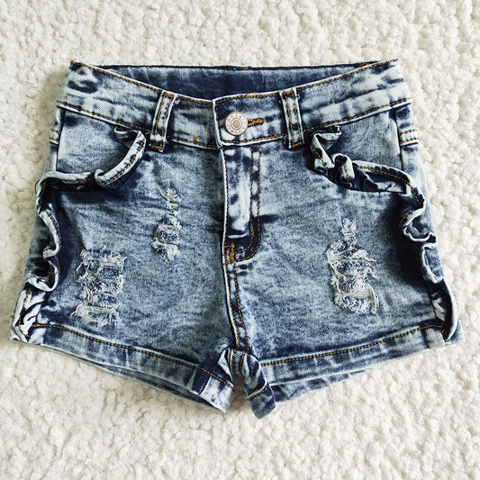 Baby Girls light blue color summer denim shorts 2