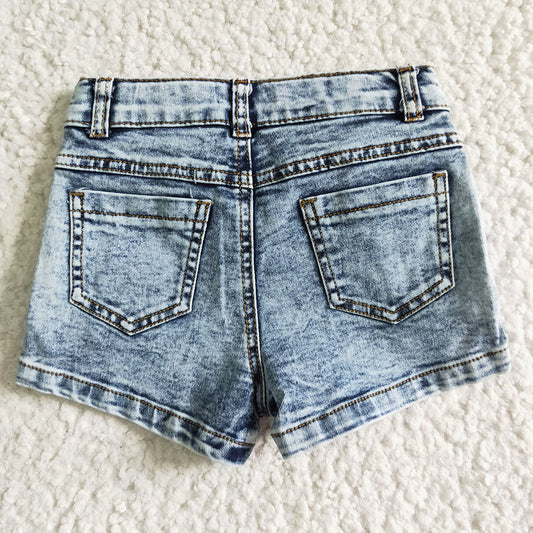 Baby Girls light blue color summer denim shorts 2